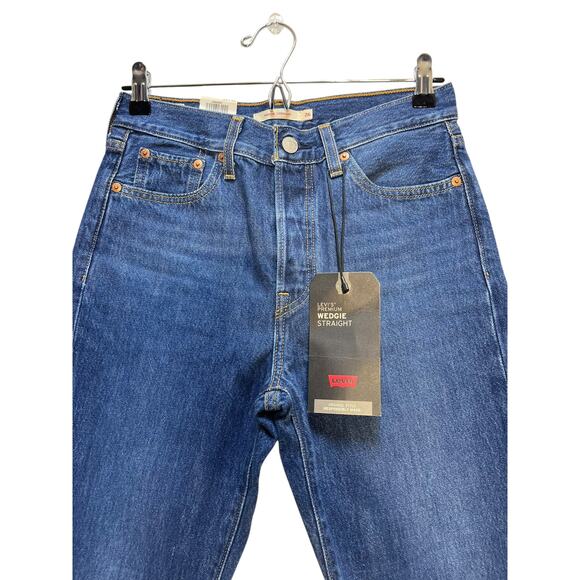 Levi’s Women’s Premium Wedgie Straight Jeans Blue High Rise Size 26 NWT - Picture 5 of 15